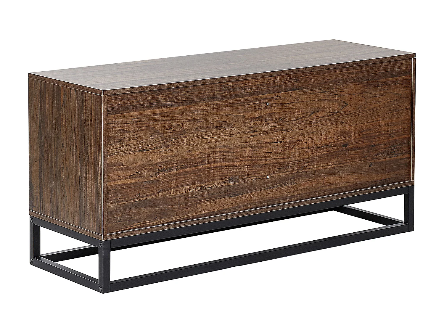 Kommode dunkler Holzfarbton / schwarz 6 Schubladen DELTA