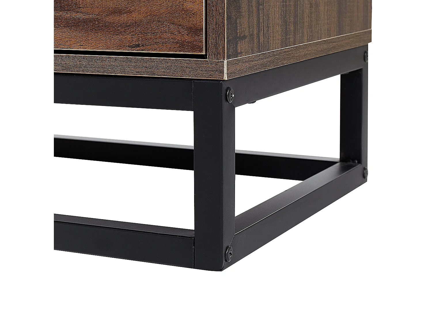 Kommode dunkler Holzfarbton / schwarz 6 Schubladen DELTA