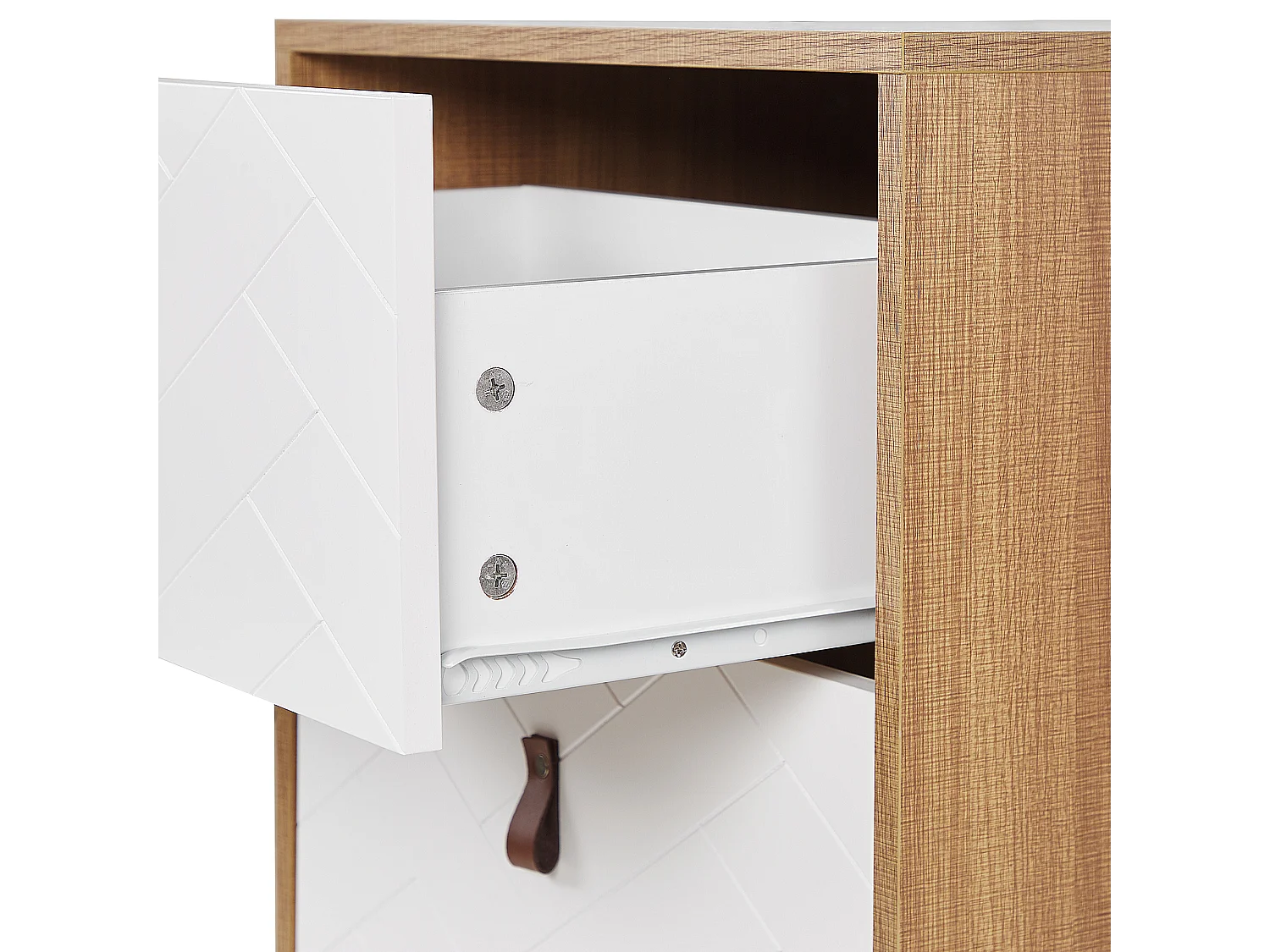 Commode à 3 tiroirs NUEVA Marron clair/blanc