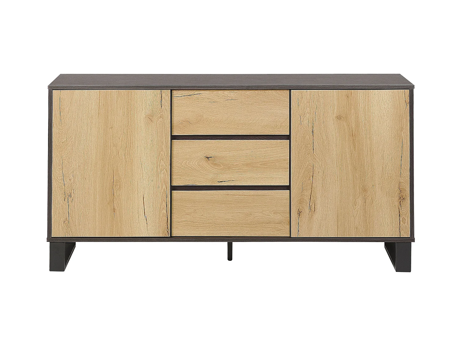 Aparador de 2 puertas ELDA Marrón/Negro