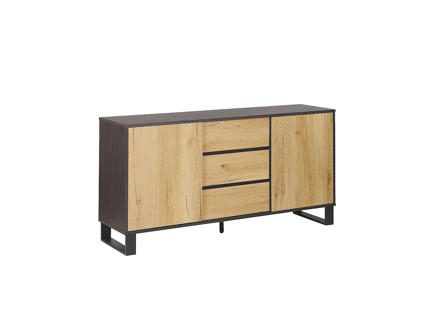 Commode 2 portes ELDA Marron/noir