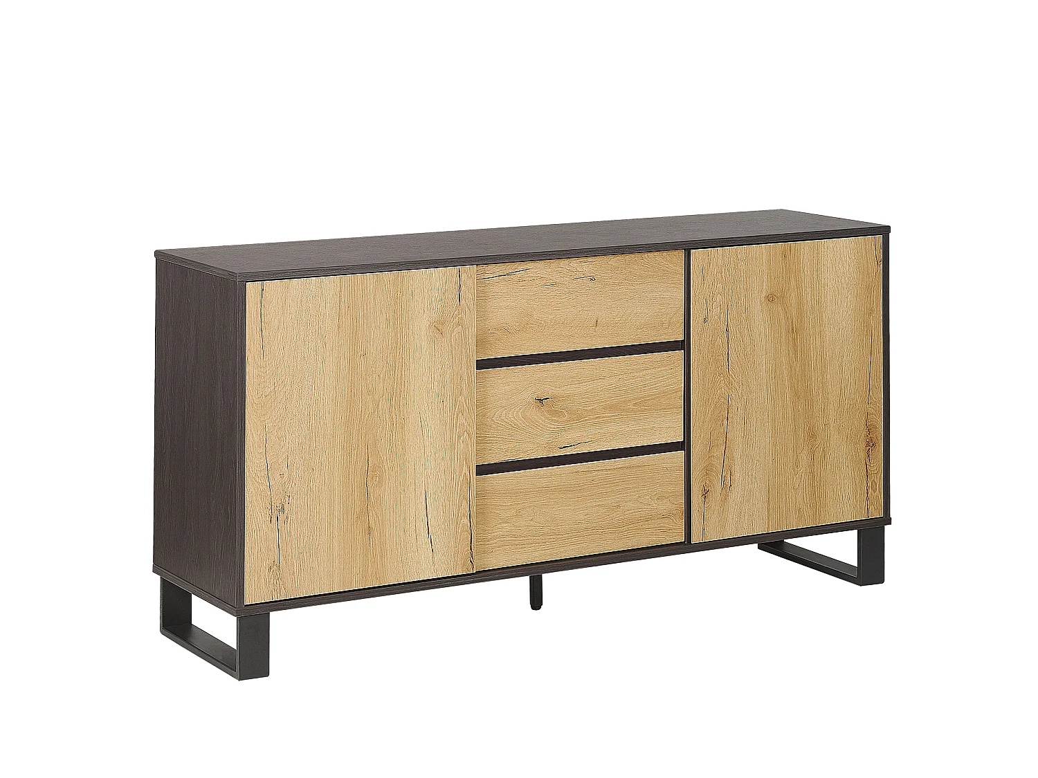 Dressoir met 2 deuren ELDA Bruin/zwart