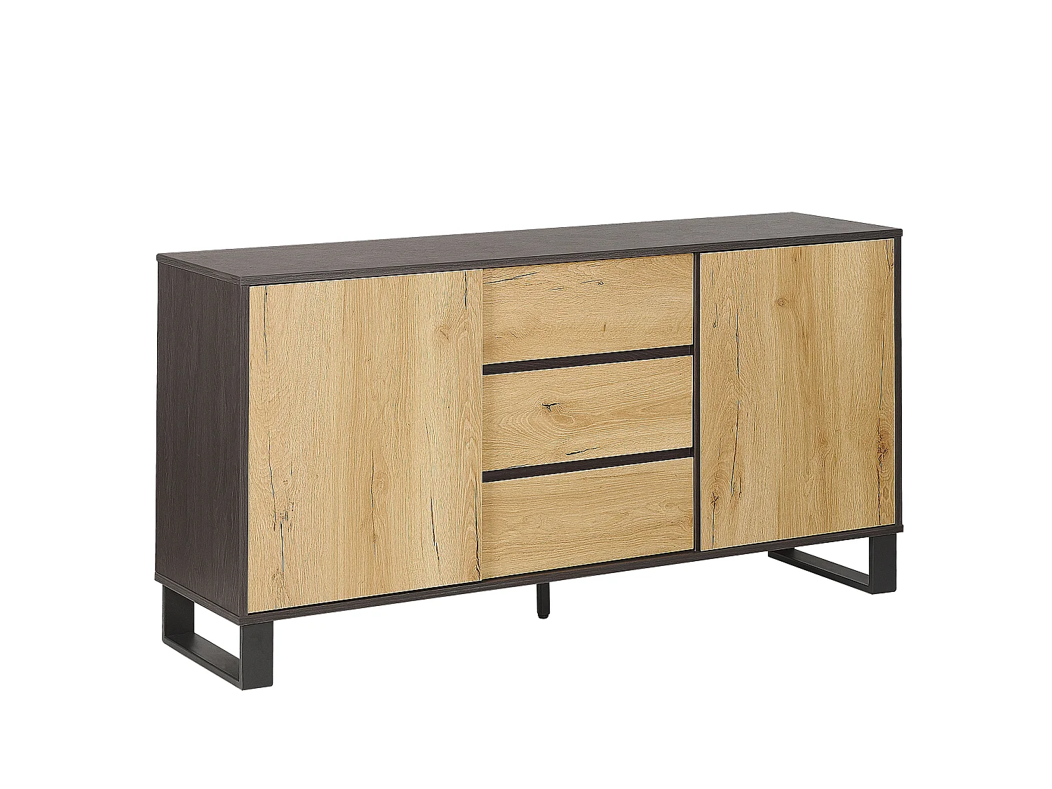 Dressoir met 2 deuren ELDA Bruin/zwart