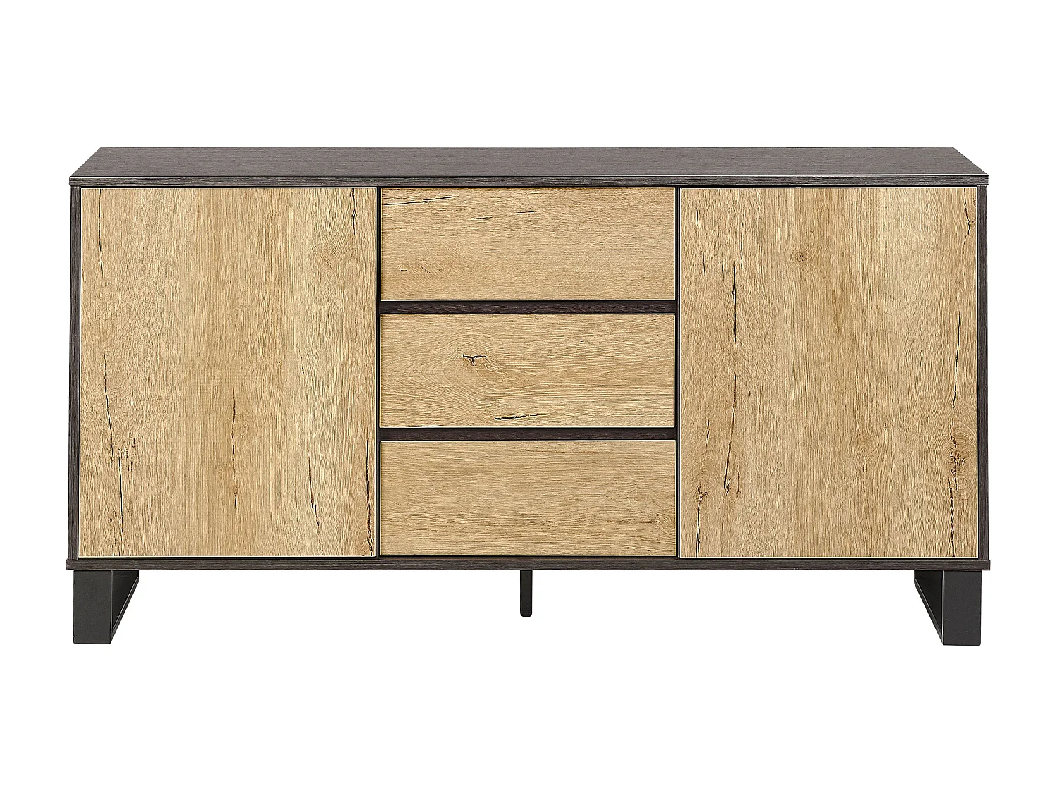 Dressoir met 2 deuren ELDA Bruin/zwart