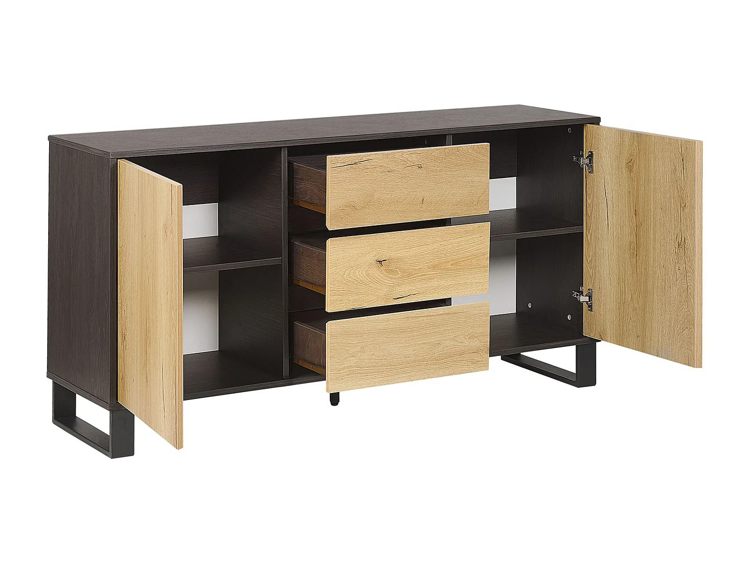 Dressoir met 2 deuren ELDA Bruin/zwart
