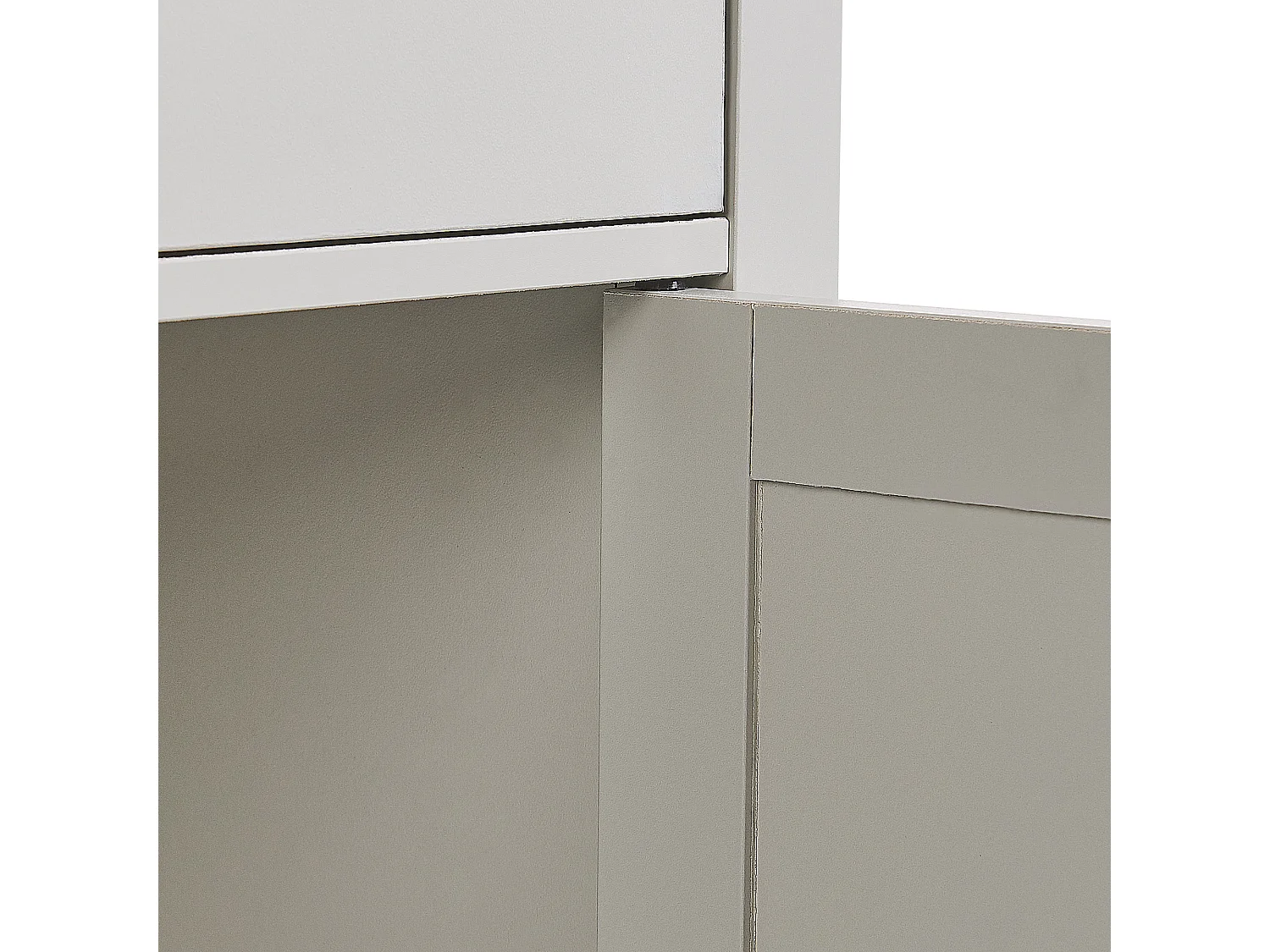 Commode 2 portes gris et bois clair CLIO