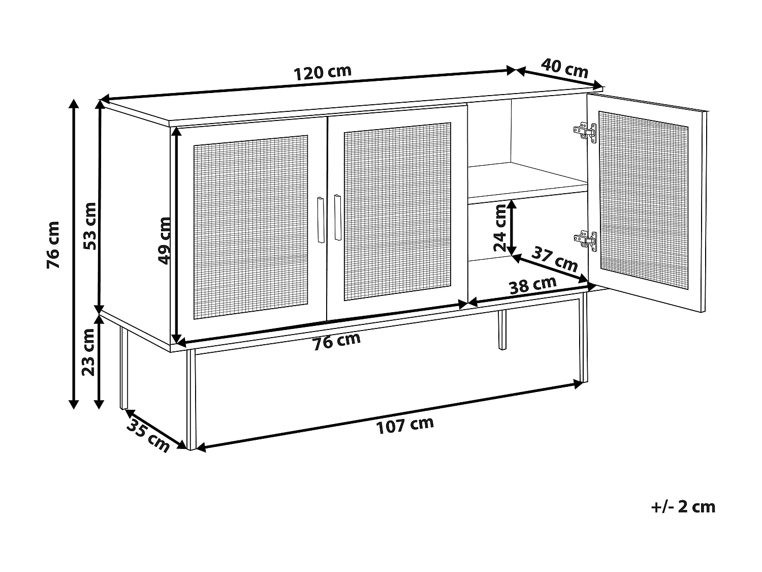 Kast PASCO Lichtbruin