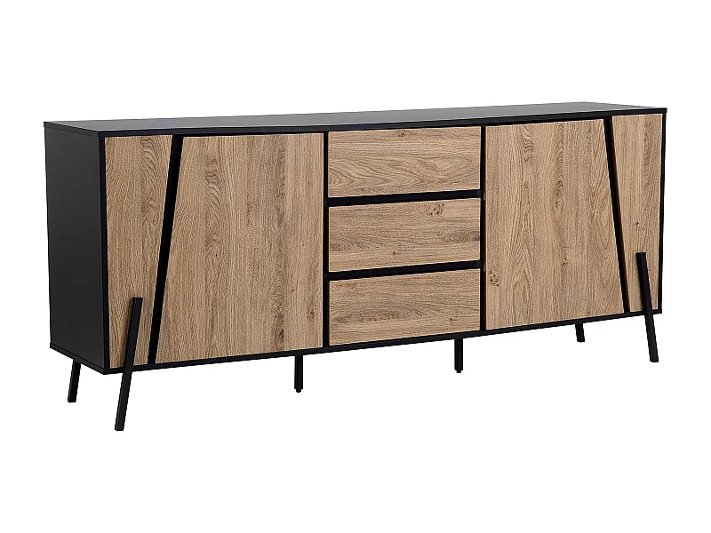 Commode 2 portes BLACKPOOL Marron/noir