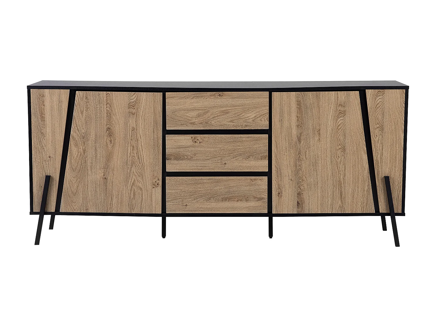 Modernes Sideboard heller Holzfarbton/schwarz Blackpool