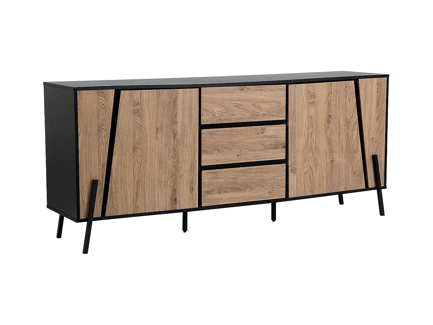 Commode 2 portes BLACKPOOL Marron/noir