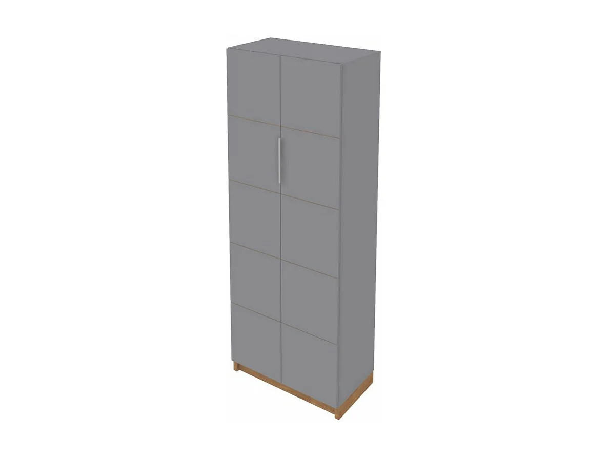 Armoire 2 Portes Grise 10 Niches L 68 H 180.7 P 37.6 cm