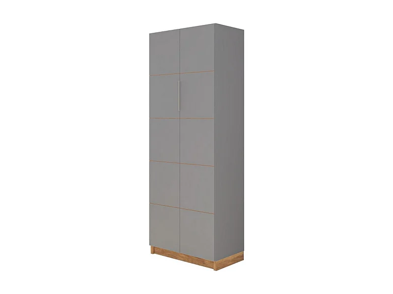 Armoire 2 Portes Grise 10 Niches L 68 H 180.7 P 37.6 cm