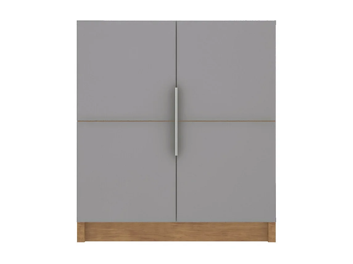 Buffet Bas 2 Portes Gris Mat 4 Niches L 68 H 76 P 37.6 cm