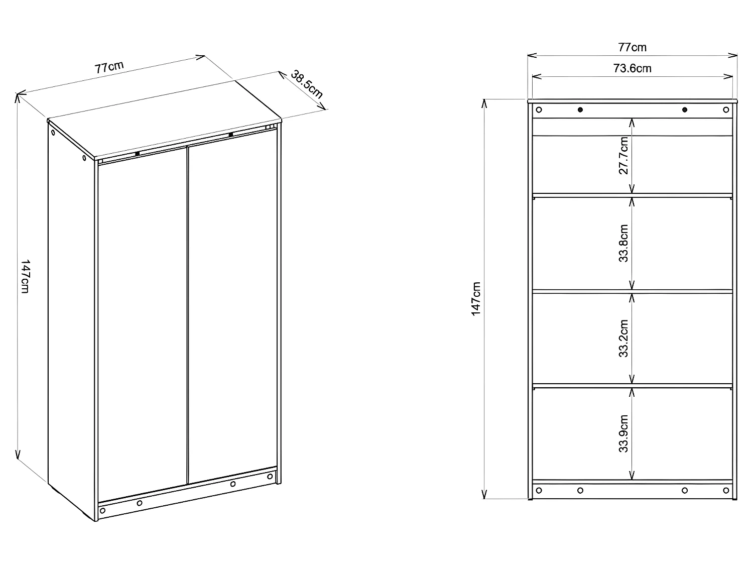 Armoire Haute 2 Portes Chêne