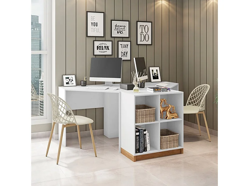 Rayonnage Blanc 4 Niches L 68 H 76 P 36 cm