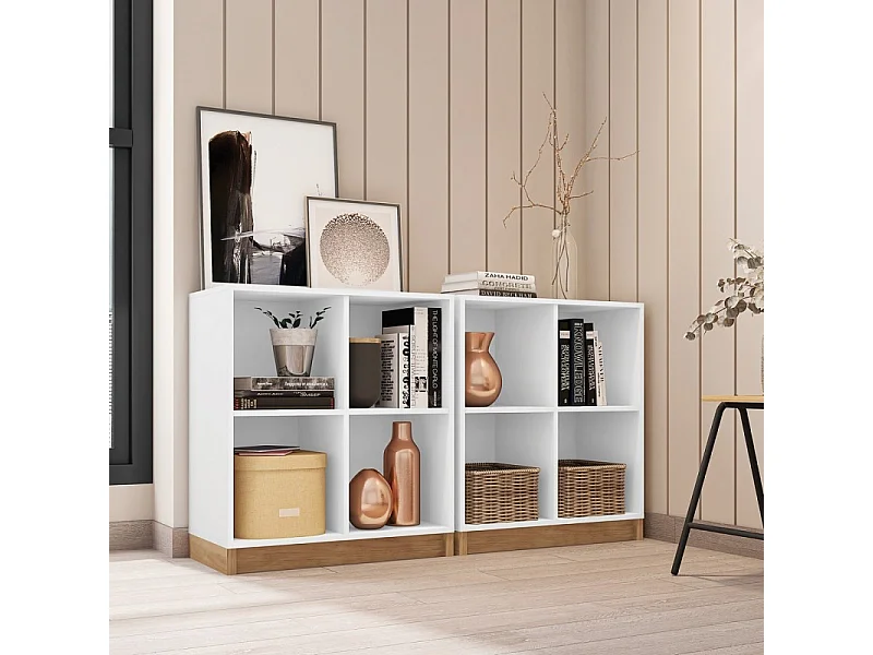 Rayonnage Blanc 4 Niches L 68 H 76 P 36 cm