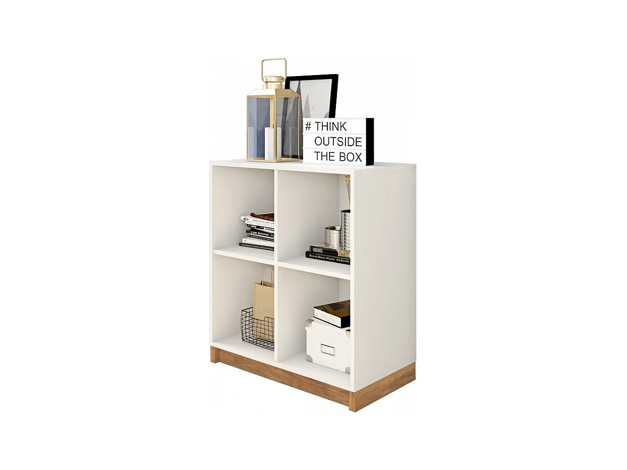 Rayonnage Blanc 4 Niches L 68 H 76 P 36 cm
