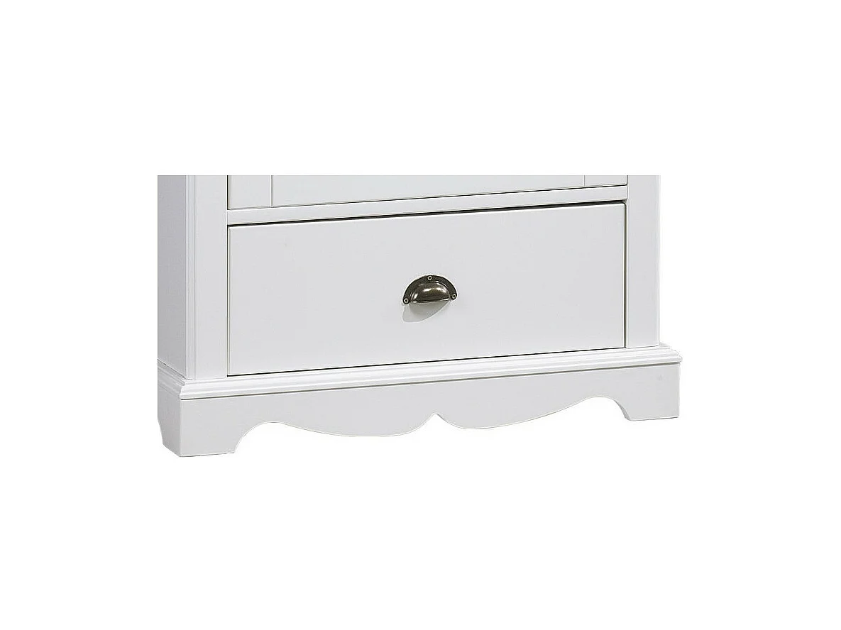 Armoire Bonnetière Blanche Style Anglais 1 Porte 1 Tiroir L 70 H 186 P 42 cm