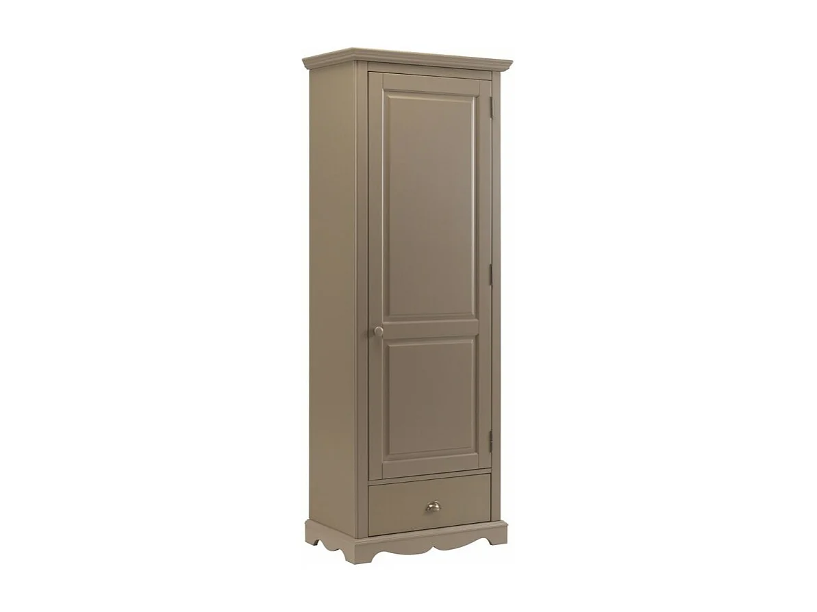 Armoire Bonnetière Taupe Style Anglais 4 Niches L 70 H 186 P 42 cm