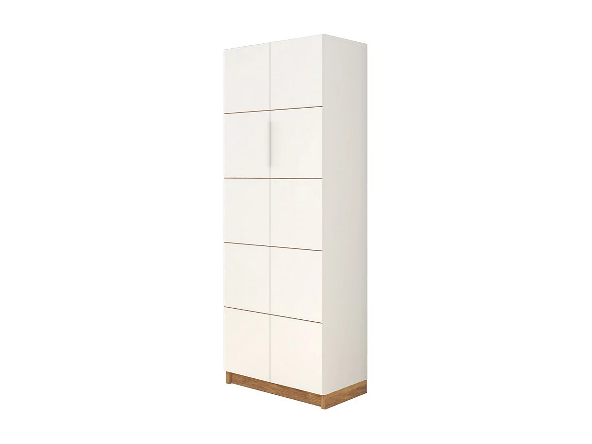 Armoire 2 Portes Blanche 8 Etagères 10 Niches Larg 68 Haut 187 Prof 37.6 cm