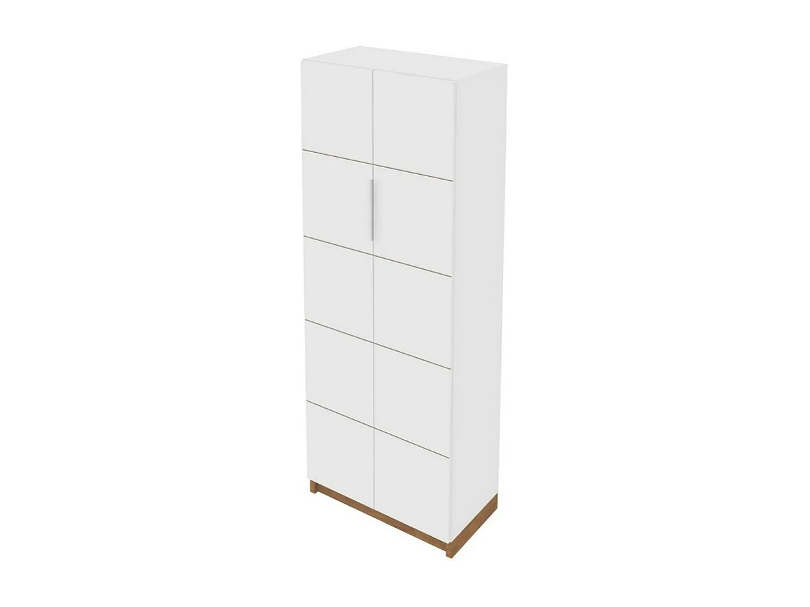 Armoire 2 Portes Blanche 8 Etagères 10 Niches Larg 68 Haut 187 Prof 37.6 cm