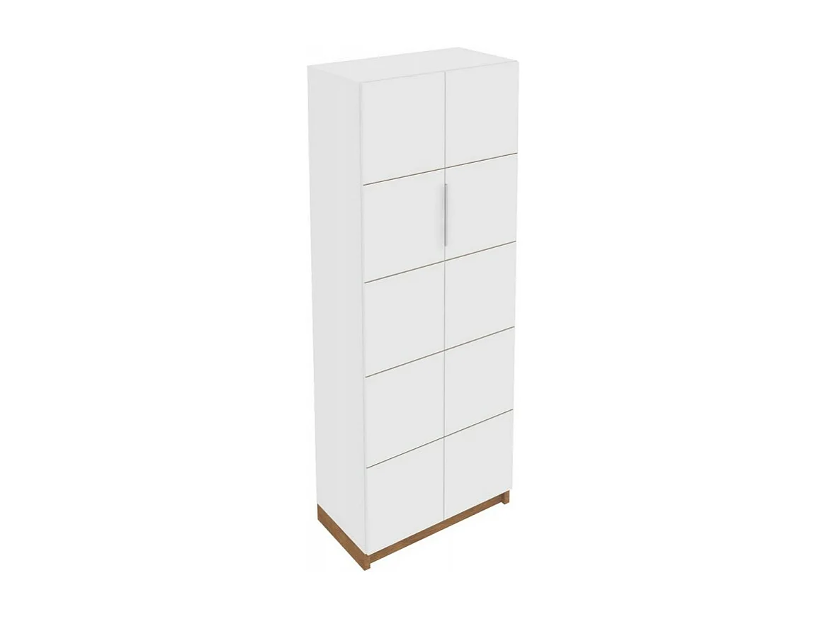 Armoire 2 Portes Blanche 8 Etagères 10 Niches Larg 68 Haut 187 Prof 37.6 cm