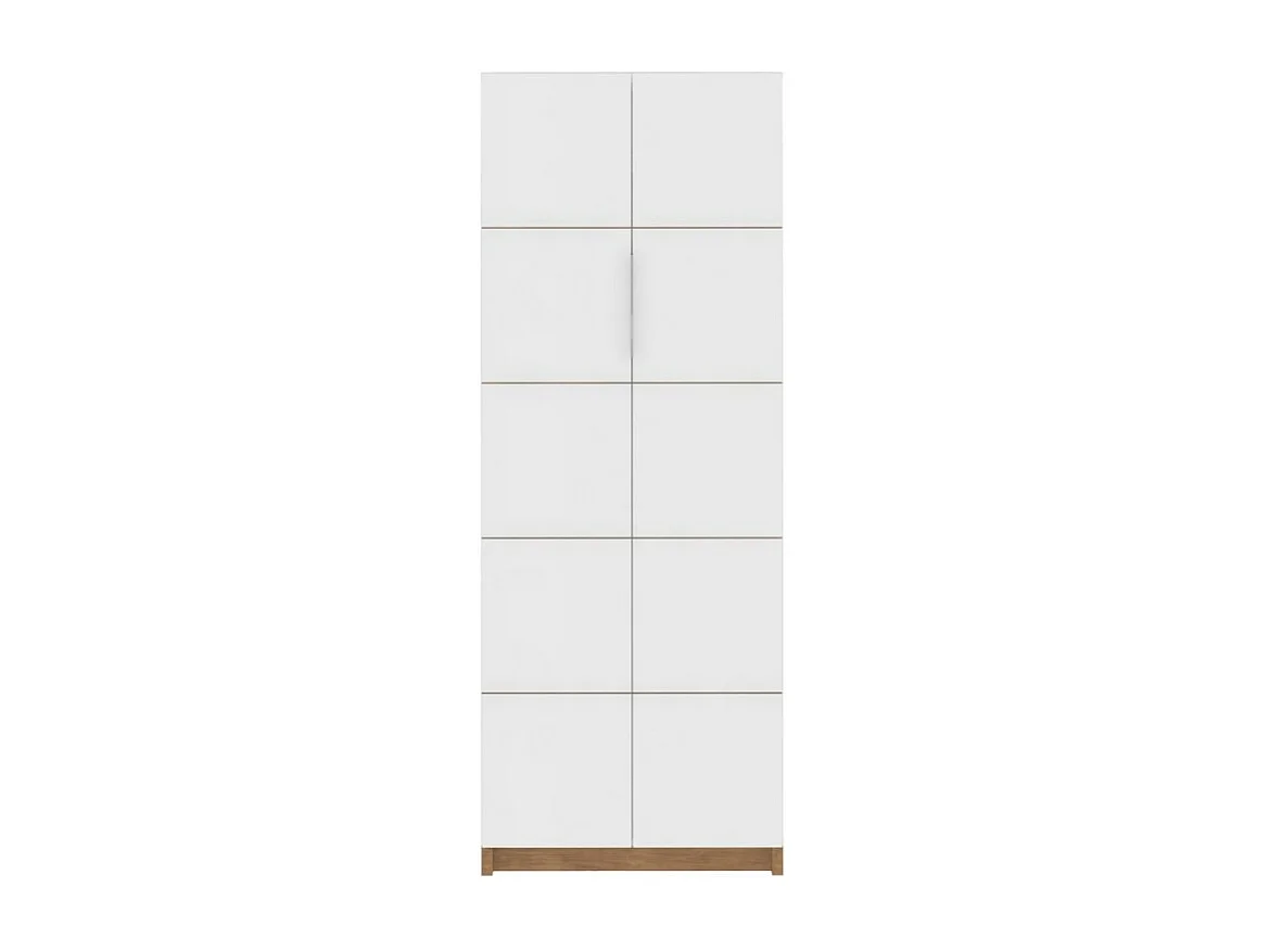 Armoire 2 Portes Blanche 8 Etagères 10 Niches Larg 68 Haut 187 Prof 37.6 cm