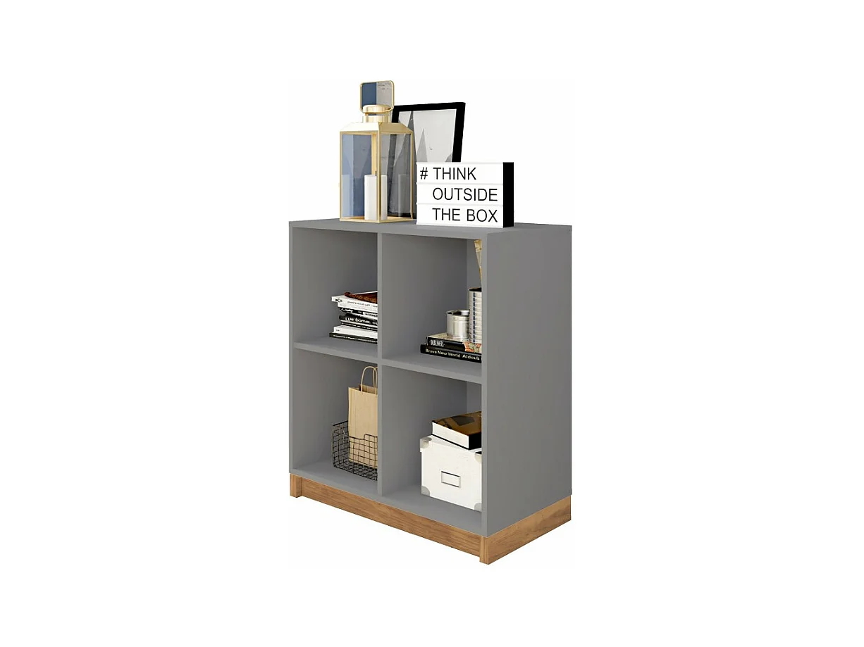 Rayonnage Bas Gris 4 Niches L 68 H 76 P 36 cm