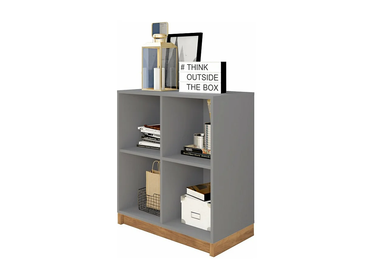 Rayonnage Bas Gris 4 Niches L 68 H 76 P 36 cm