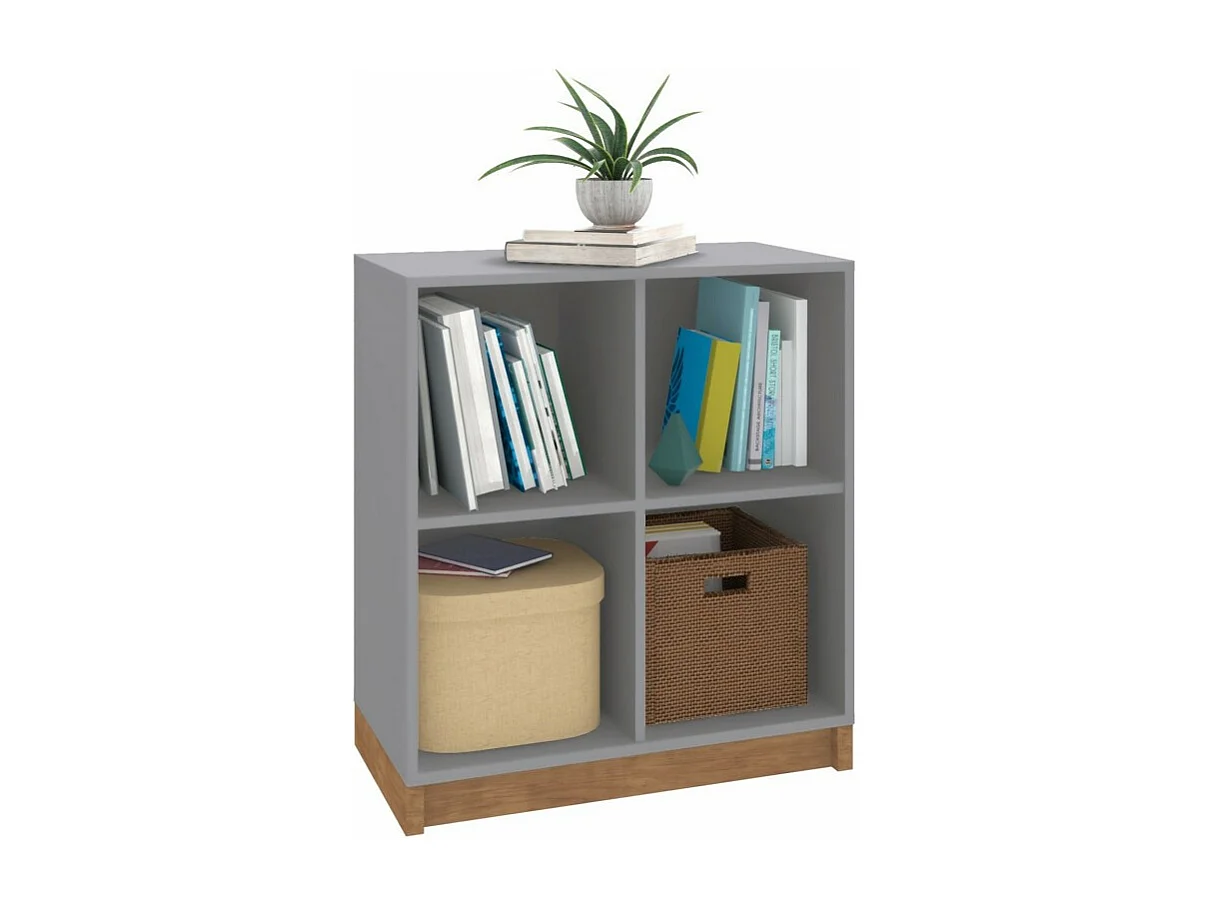 Rayonnage Bas Gris 4 Niches L 68 H 76 P 36 cm