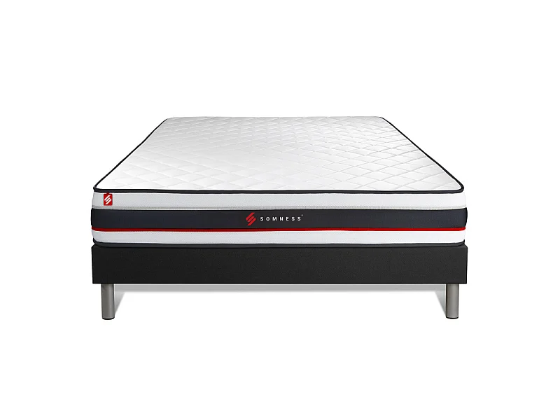 Ensemble 140x200 matelas FORM + sommier kit noir