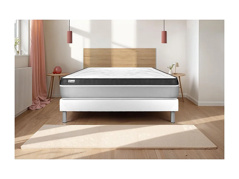 Ensemble VITAL ERGO 180 x 200 cm sommier Kit blanc