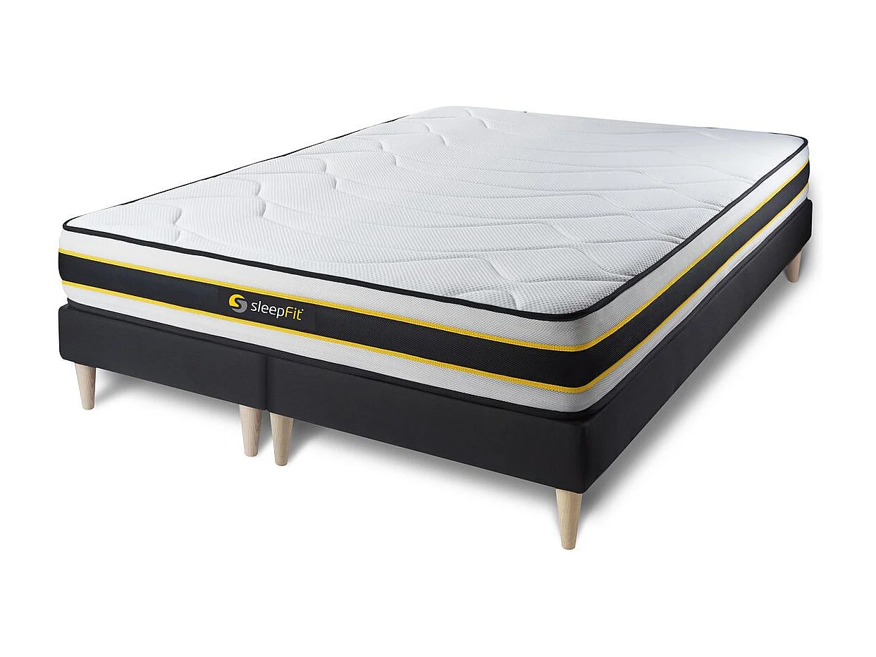 Ensemble double sommier + matelas FLEXY ressorts ensachés et mémoire de forme 180x200