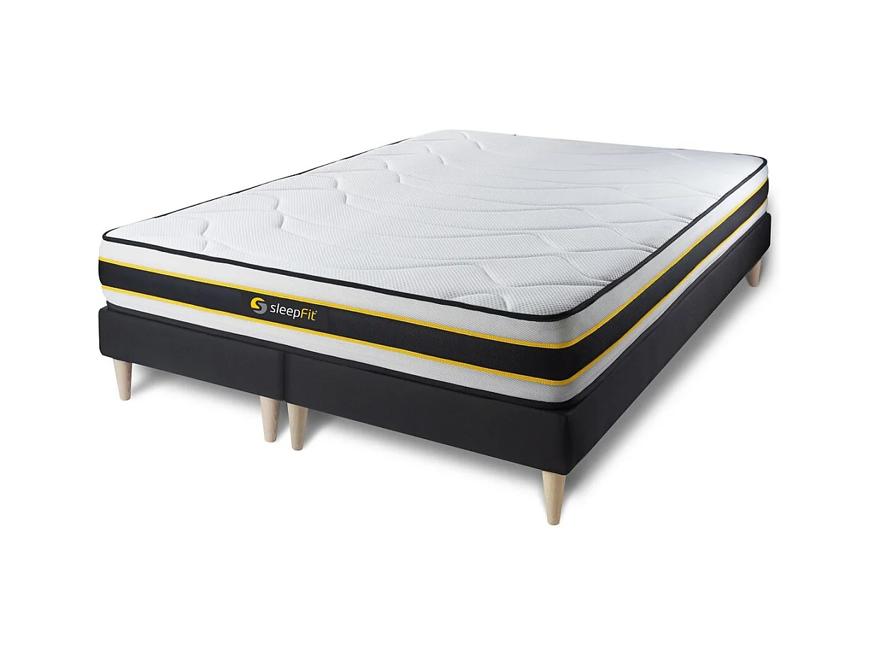 Ensemble double sommier + matelas FLEXY ressorts ensachés et mémoire de forme 180x200