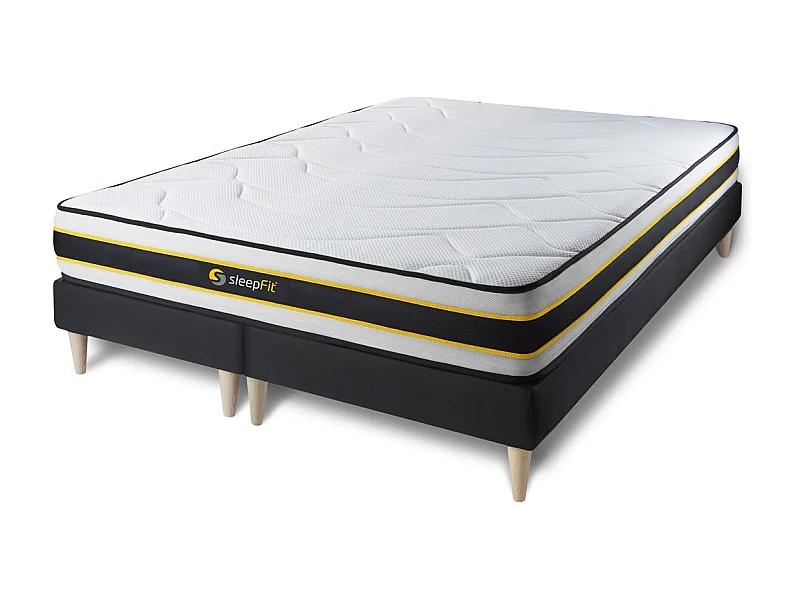 Ensemble double sommier + matelas FLEXY ressorts ensachés et mémoire de forme 180x200