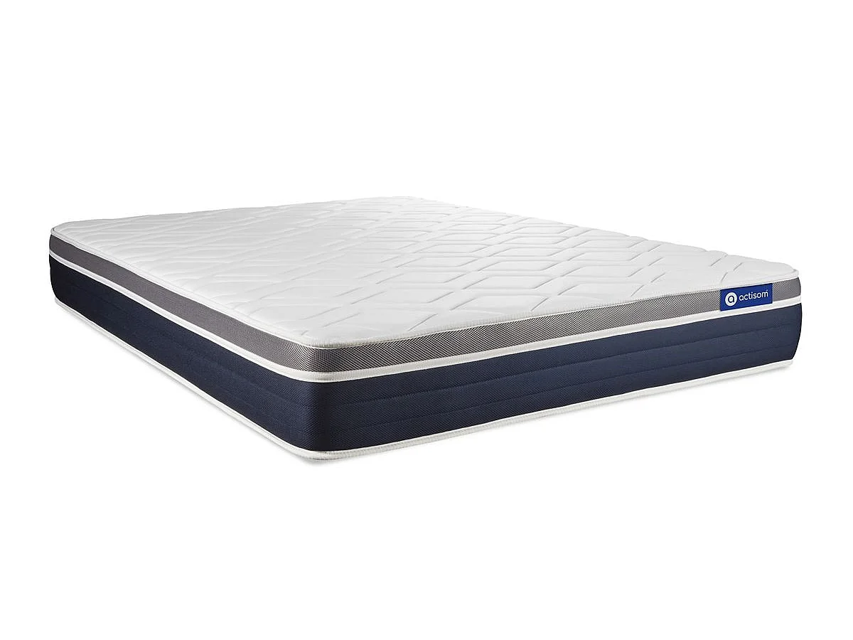 Compleet bedpakket - Matras 140x200 cm + Boxspring met lattenbodem (in kit) + 2 kussens + Dekbed - Actilatex Confort