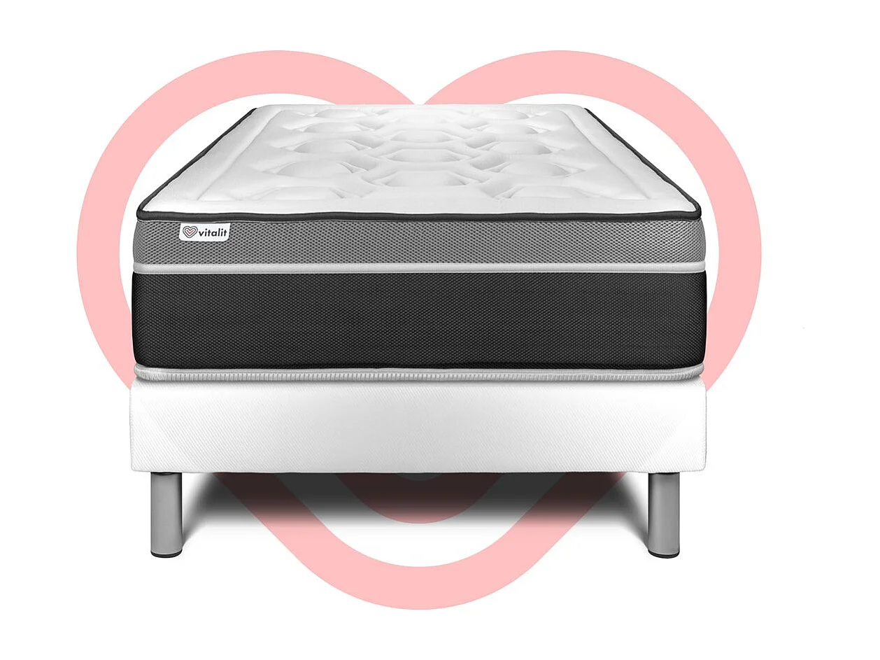 Ensemble VITAL CARE 90 x 200 cm sommier Kit blanc