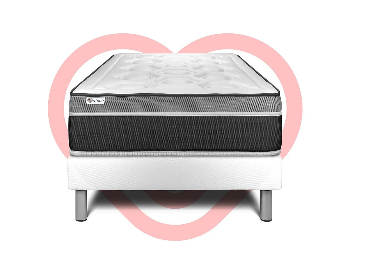 Ensemble VITAL CARE 90 x 200 cm sommier Kit blanc