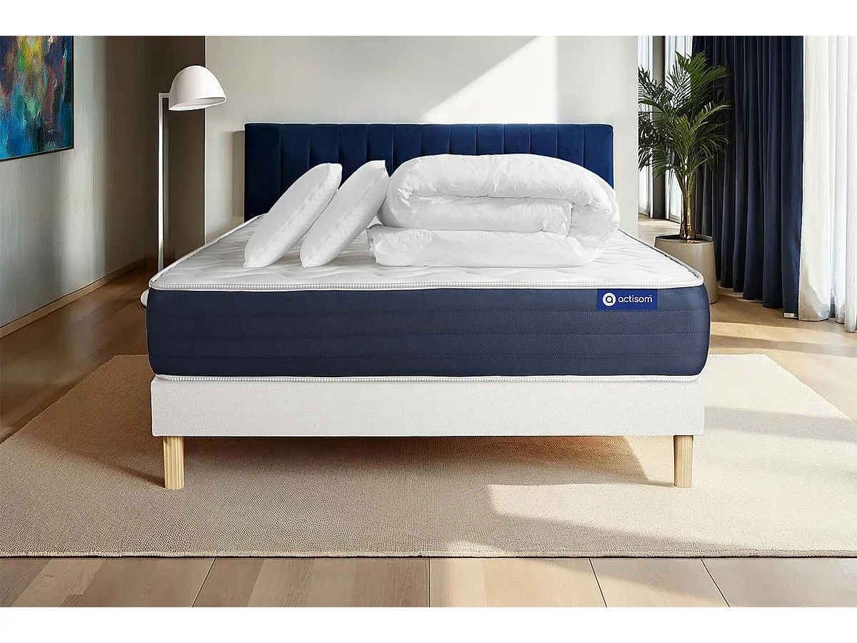 Compleet bedpakket - Matras 200x200 cm + Lattenbodem (kit) + 2 kussens + Dekbed - Actilatex Sleep