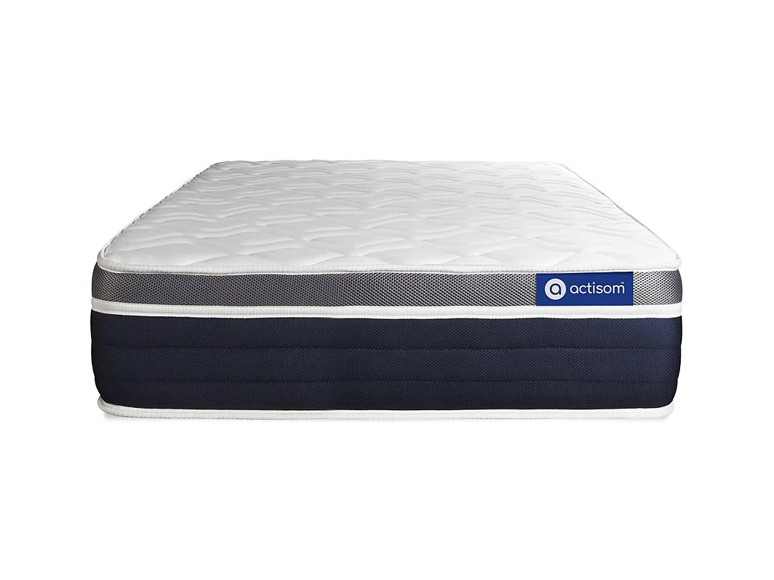 Ensemble ACTIFLEX CONFORT Matelas Ressorts ensachés+mémoire de forme 90x200cm Maxi épaisseur + sommier KIT gris