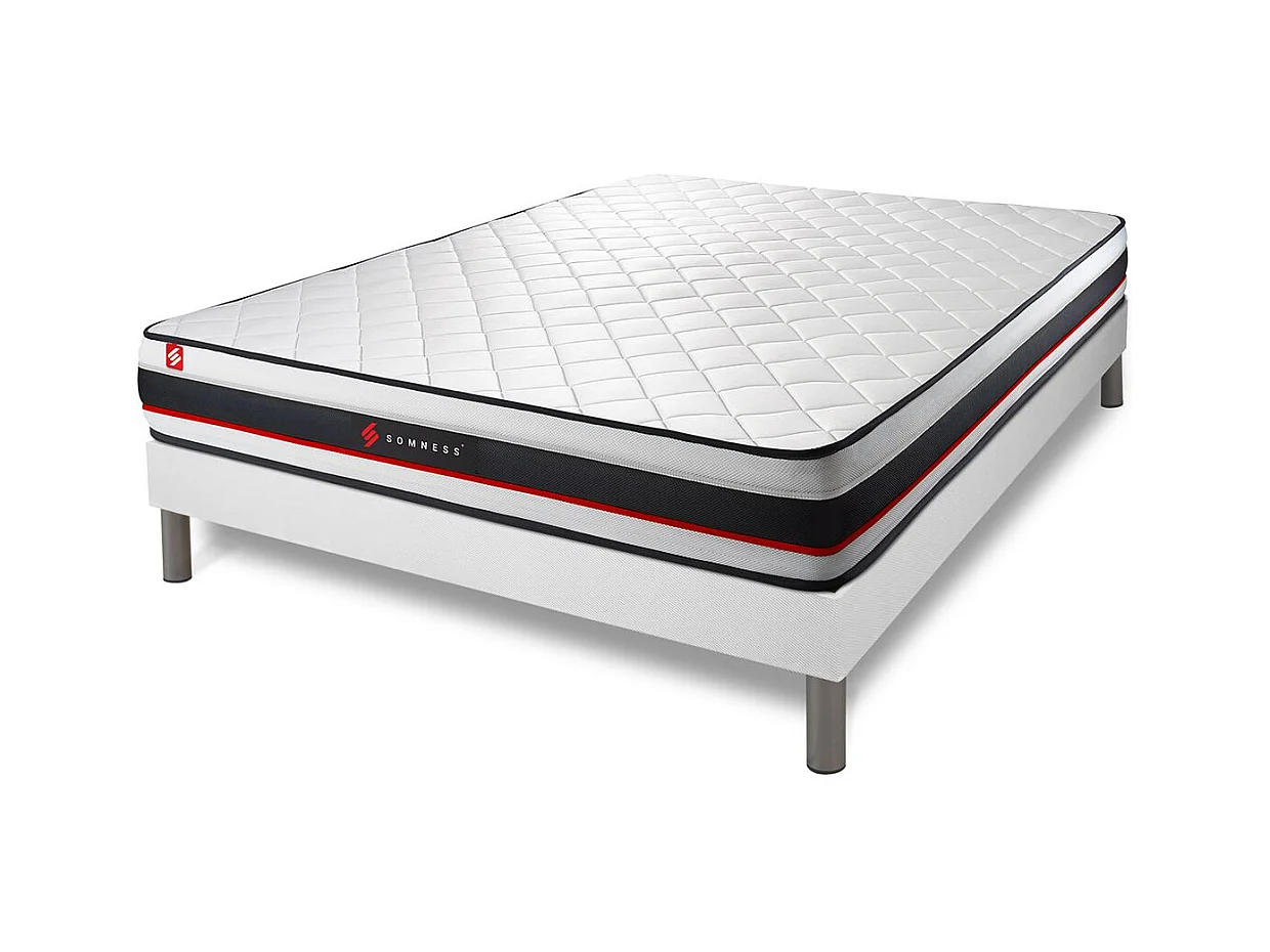 Ensemble 140x200 matelas FORM + sommier kit blanc