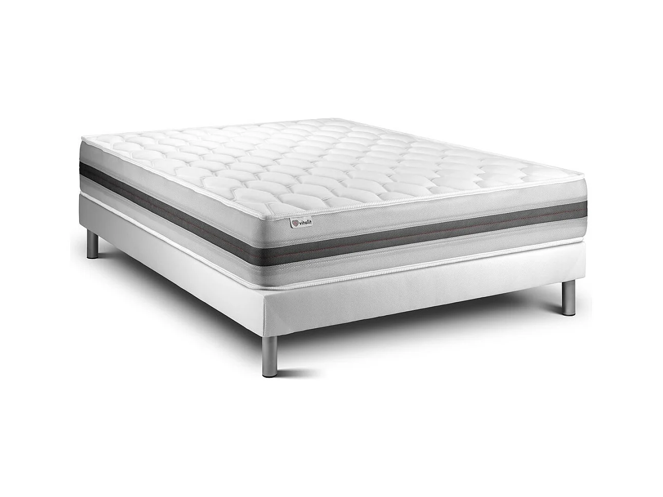 Ensemble VITALSPRING RECOVER 200 x 200 cm sommier Kit blanc