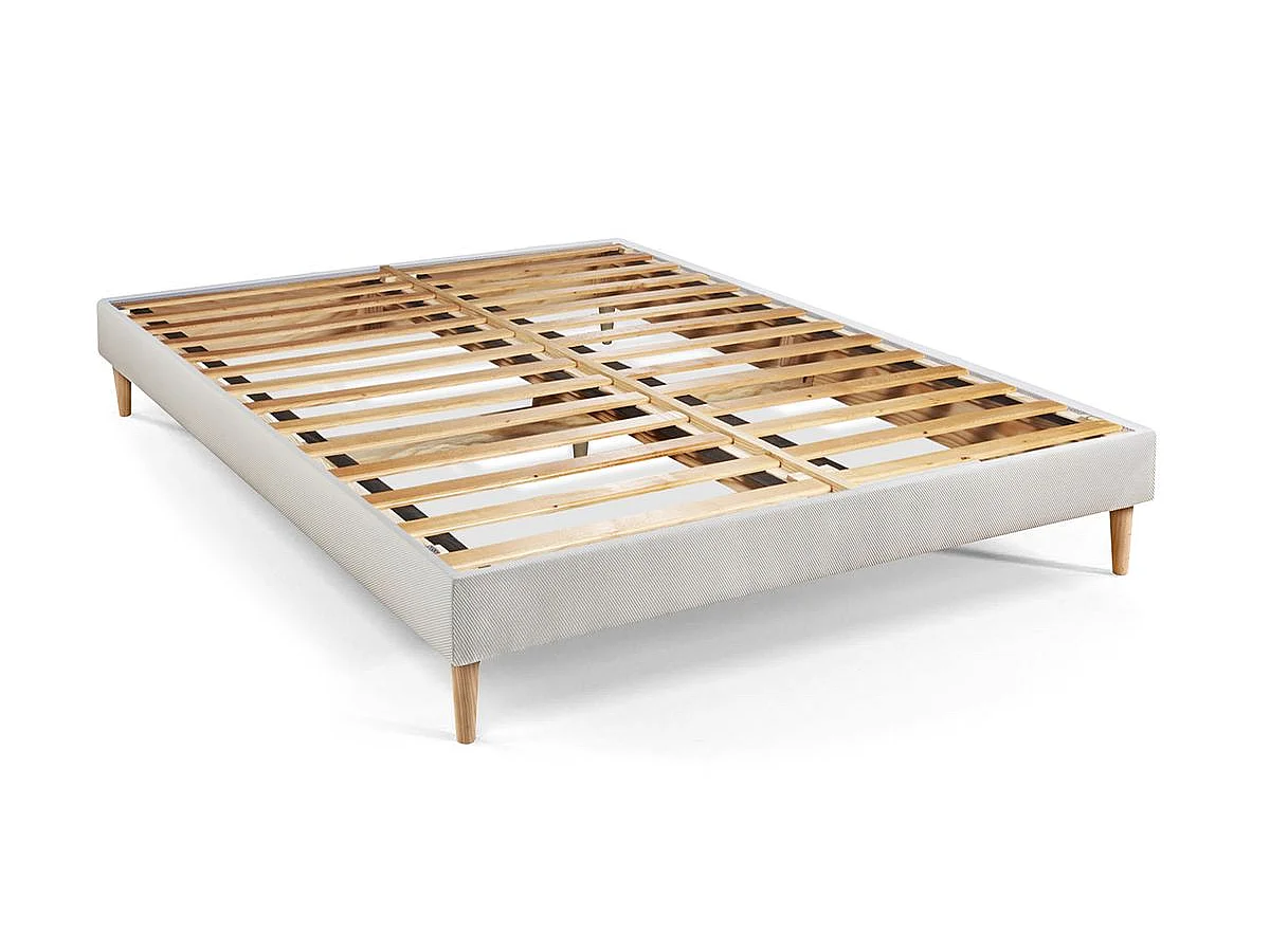 Ensemble LE SOYEUX 140x200cm Ressorts ensachés + Mémoire de forme BioVisco - Ep. 24cm + sommier kit Blanc