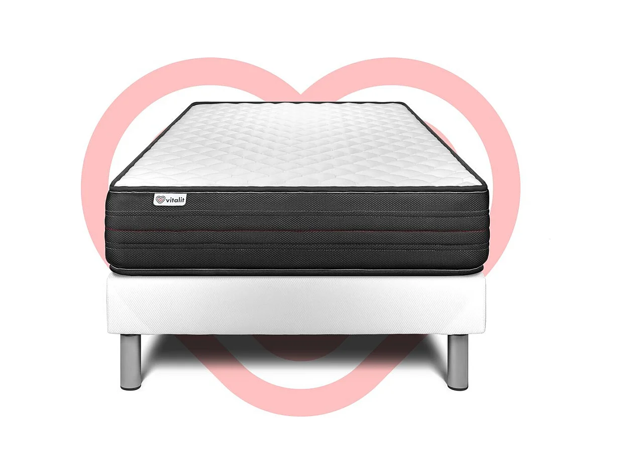 Ensemble VITALPOWER 90 x 190 cm sommier Kit blanc