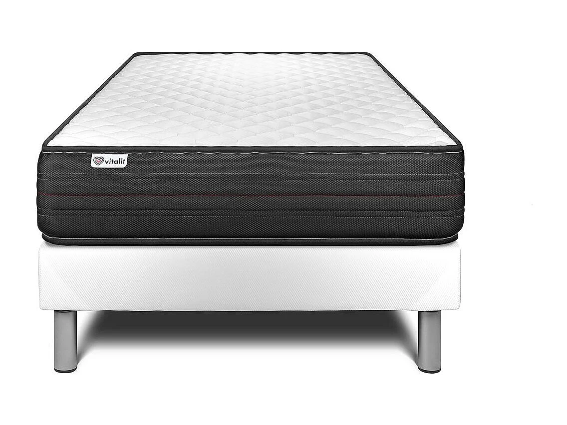 Ensemble VITALPOWER 90 x 190 cm sommier Kit blanc