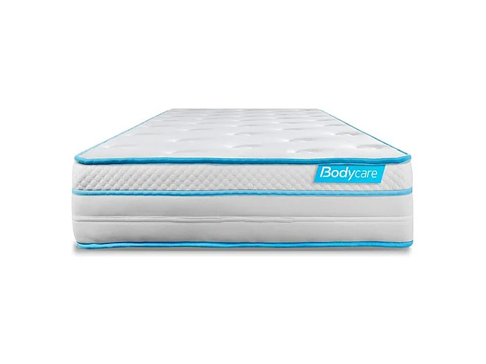 Ensemble 90x190 matelas BodyMax micro ressorts ensachés et mémoire de forme + sommier kit blanc