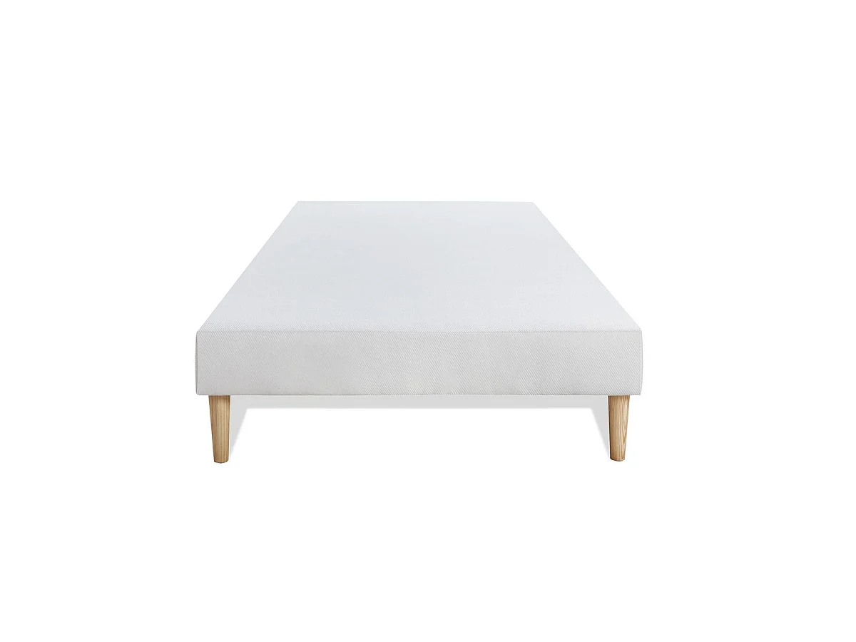 Ensemble LE RAFFINÉ 90x200cm Ressorts ensachés + Mémoire de forme BioVisco - Maxi épaisseur 26cm + sommier Blanc