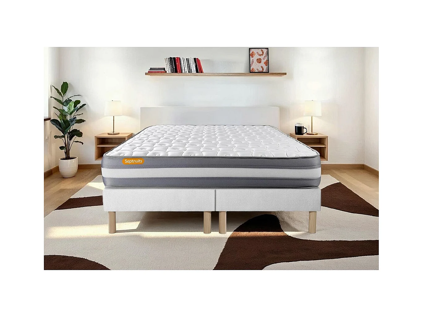 Matelas 160x200 + double sommiers 80x200 Memo Plus Mémoire de forme 3 zones