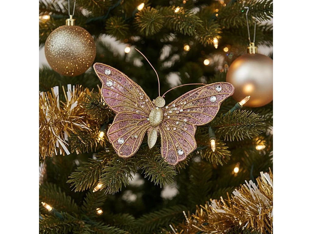 Clip Papillon - Mauve / 9 cm