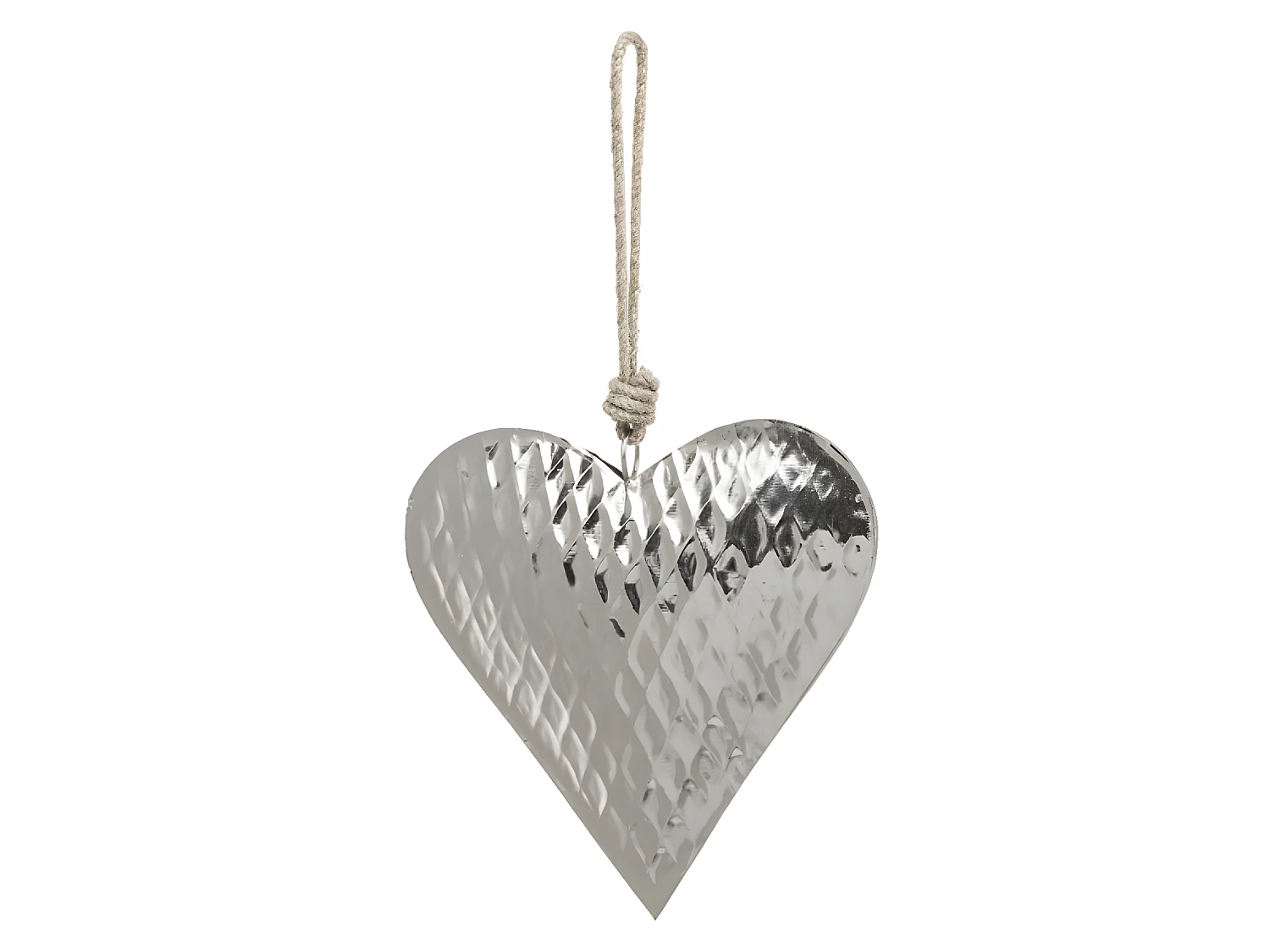 Suspension Coeur en Métal Martelé